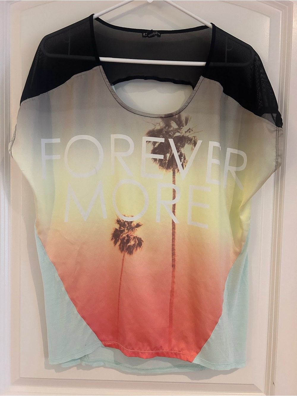 Vintage Express Scoop-Neck 'Forever More' Sunset Palm Top -